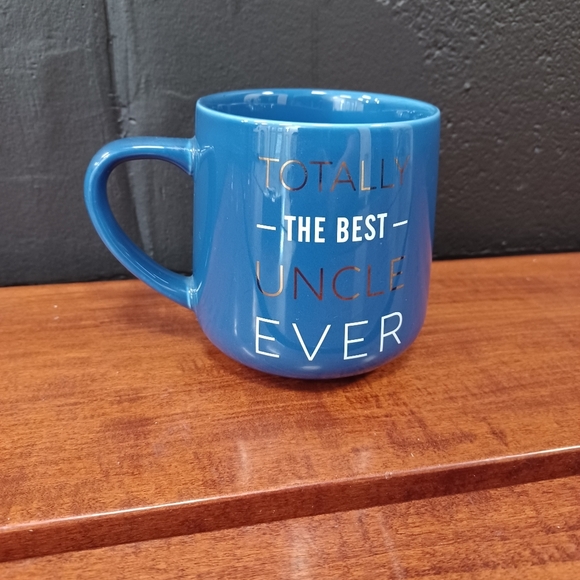 Vintage INDIGO Statement Coffee Mug Teacup Totally the Best Uncle Ever Blue Gold - Picture 5 of 9